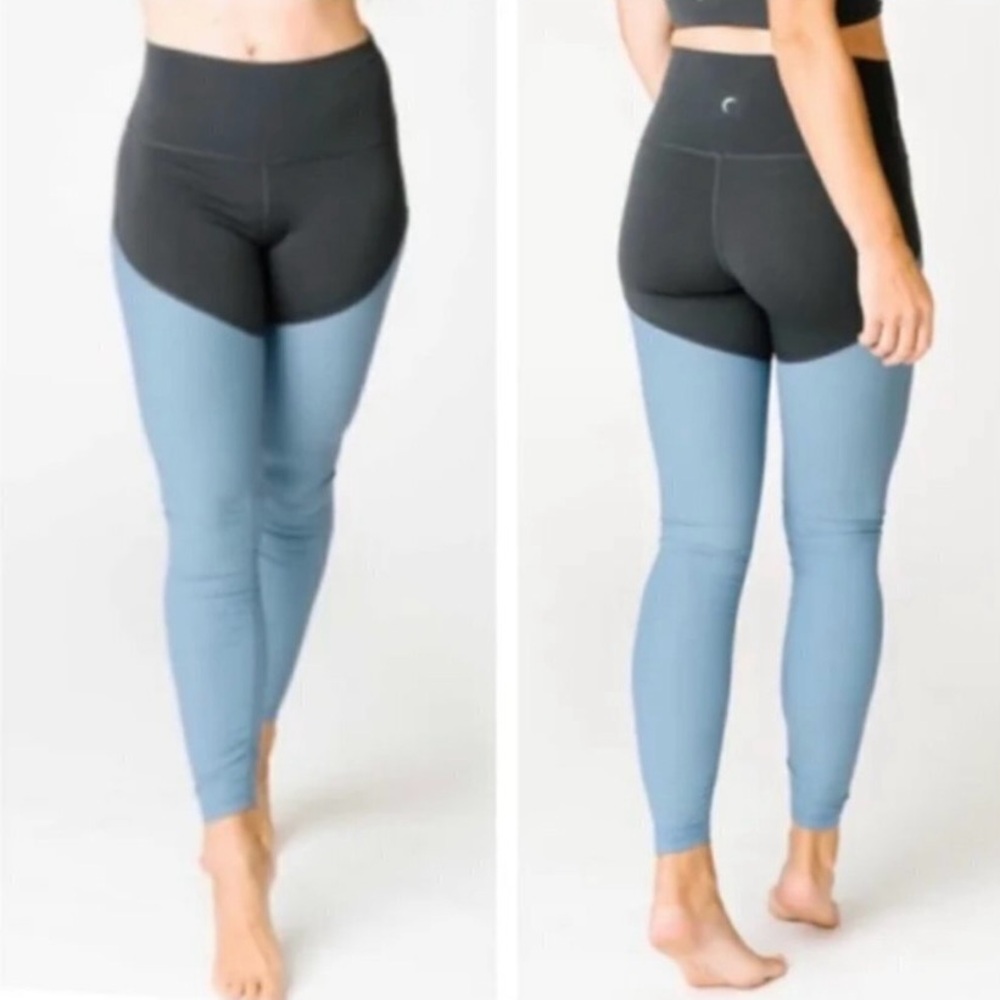 ZYIA Storm Parallel Luxe Hi-Rise 7/8 24” Blue Gray Leggings Sz 14-16 Activewear